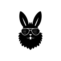 creative details Bunny with Sunglasses Icon Vector Illustration