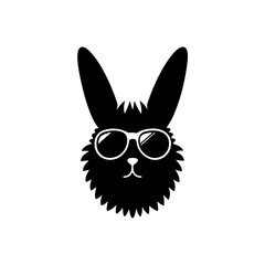 creative details Bunny with Sunglasses Icon Vector Illustration