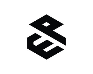 Initial EP Logo Polygon Shape Letter logo Design white background