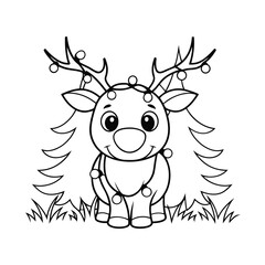 cute reindeer tangled in lights  add grass and a t (2).eps