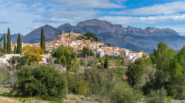 View of the beautiful town of Polop in Alicante.