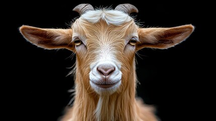 Fototapeta premium Caprine Majesty: A Stunning Close-Up Portrait of a Goat