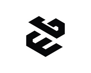 Initial EG Logo Polygon Shape Letter logo Design white background
