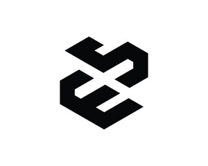 Initial ES Logo Polygon Shape Letter logo Design white background