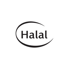 Pure Halal Food Logo Design Vector Illustration