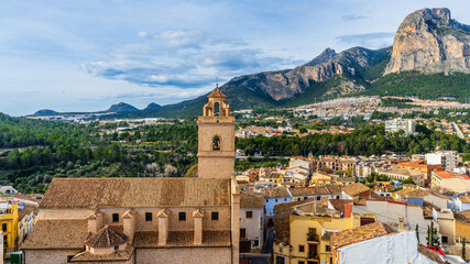 View of the beautiful town of Polop in Alicante.