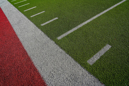 Close-Up Of A Colorful Athletic Field Turf Texture