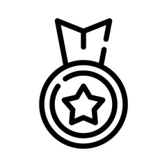 gold medal line icon