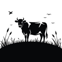 Cow silhouette Vector illustration
