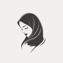 Hijab logo vector art and graphics