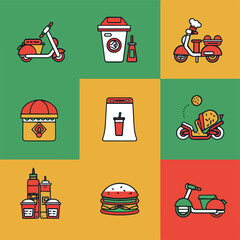 vector set of transport icons