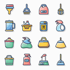 household and cleaning icons