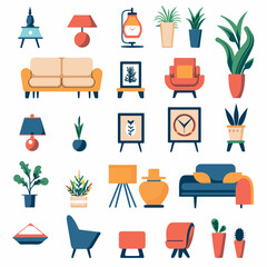 set of furniture icons