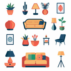set of furniture icons