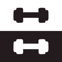 Dumbbell Silhouettes in Contrasting Black and White Design