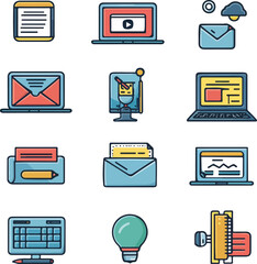 business and finance icons set