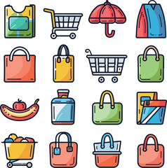 shopping icon set