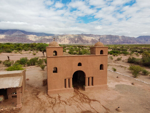 La Falda: Church of the Virgin of Andacollo on the Adobe Route Under the Veiled Sun