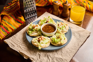 Sopes. Traditional homemade Mexican food