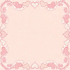 pink frame with hearts