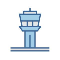 Obraz premium Air Traffic Control Tower Icon Representing Aviation or Airport Management
