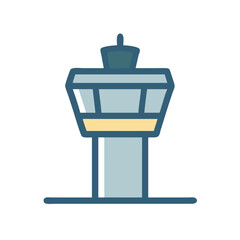 Obraz premium Air Traffic Control Tower Icon Representing Aviation or Airport Management