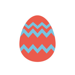 Colorful Easter egg with zigzag patterns in flat design style vector art