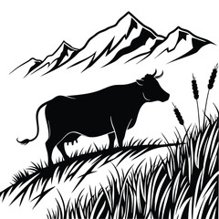Cow silhouette Vector illustration