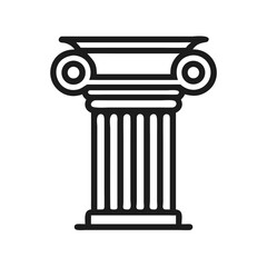 Classical Column Icon Representing History or Architecture