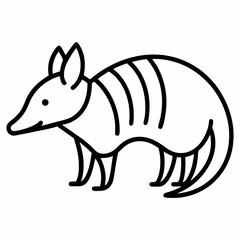 Armadillo outline icon on white background