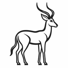 Antelope outline icon on white background