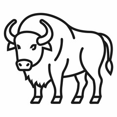 Buffalo outline icon on white background