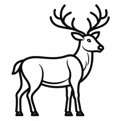 Obraz premium Caribou outline icon on white background