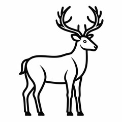 Caribou outline icon on white background