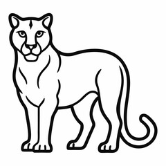 Cougar outline icon on white background