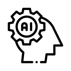 AI gear line icon
