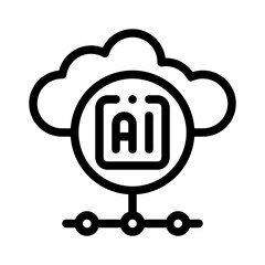 AI cloud line icon