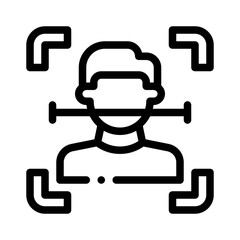 face recognition line icon