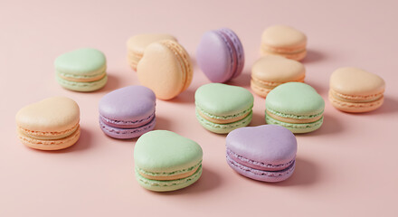 Obraz premium Pastel Dreams: Macaron Medley AI Generated
