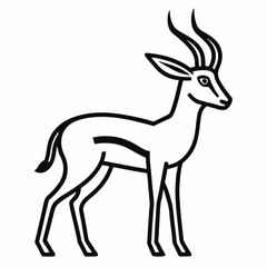 Gazelle outline icon on white background