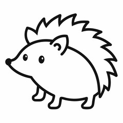 Porcupine outline icon on white background