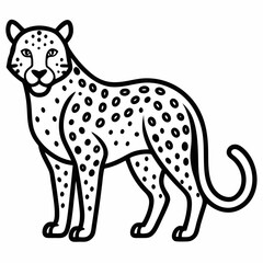 Leopard outline icon on white background