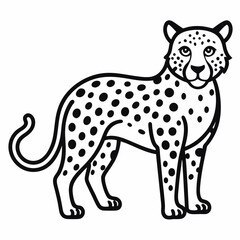 Leopard outline icon on white background