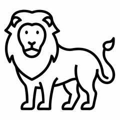 Lion outline icon on white background