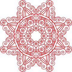 Easy Mandala Black and White Circle Outline - Mandala Coloring Pages for Adults and Kids - Simple Mandalas Artwork Vector