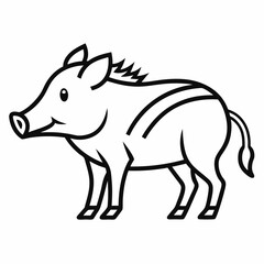 Warthog outline icon on white background