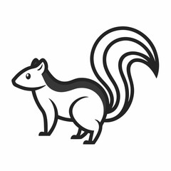 Skunk outline icon on white background