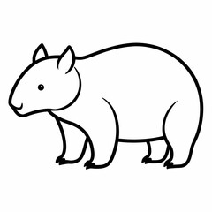 Wombat outline icon on white background