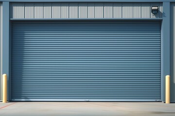 Sliding steel door of large storage warehouse