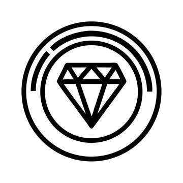Diamond in Circle Icon Representing Luxury or High-Value